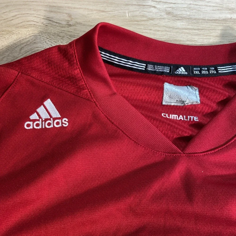 Nebraska Cornhuskers Adidas Climalite Long Sleeve Shirt‎ 2XL Embroidered